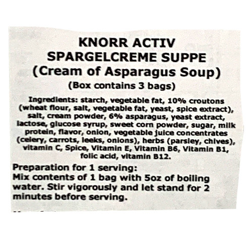 Knorr "Aktiv" Asparagus Cream Soup, 3-pack