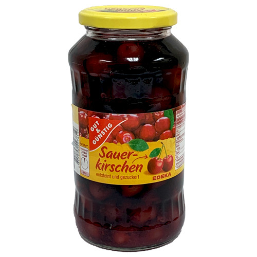 Mamminger Sour Morello Cherries, pitted,  in Glass Jar, 24.3 fl. oz.