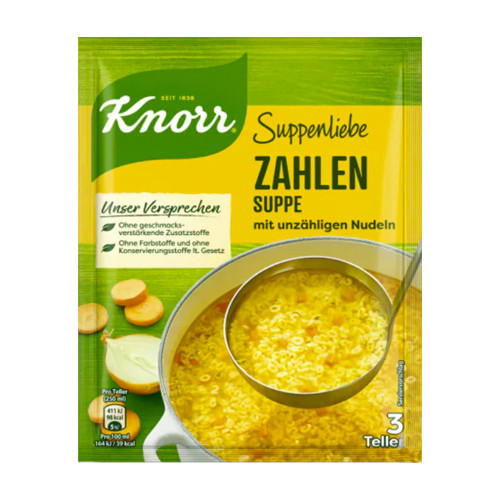 Knorr "Suppenliebe" Numbers Noodle Soup, 2.9 oz