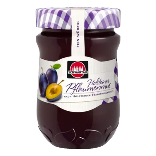 Schwartau Holstein Plum Butter "Extra" in glass jar, 11.6 oz
