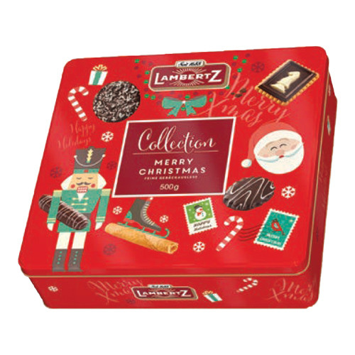 Lambertz "Sweet Christmas" Assorted Seasonal Cookies in Gift Tin, 17.6 oz
