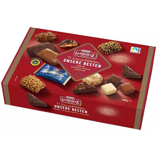 Lambertz "Unsere Besten" Aachen Printen Gingerbread Assortment in Gift Box, 17.6 oz