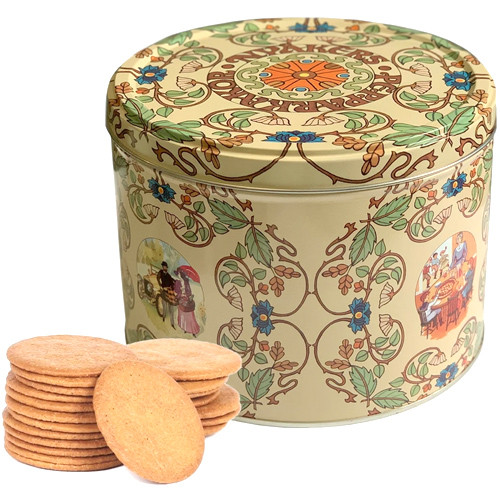 Nyakers Original Swedish Gingersnaps in Large Botanical Decorative Gift Tin, 26.45 oz