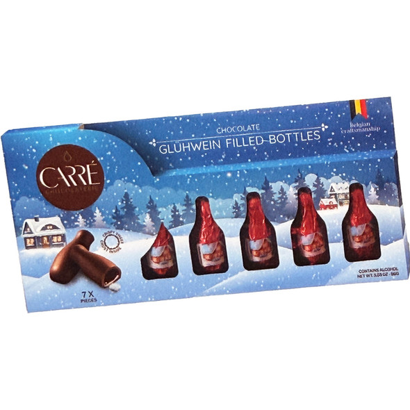 Chocolatier Carre Gluehwein Filled Dark Chocolates 7 Bottle Gift Set, 3.03 oz