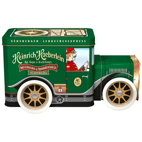 Haeberlein Metzger "Nostalgic Truck" Tin with Nuernberg Gingerbread, Assorted, 7.05 oz