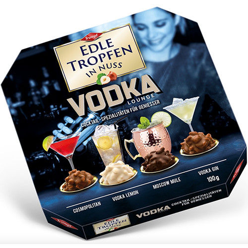 Trumpf "Edle Tropfen" Hazelnut Pralines Filled with Vodka Cocktails, 3.5 oz