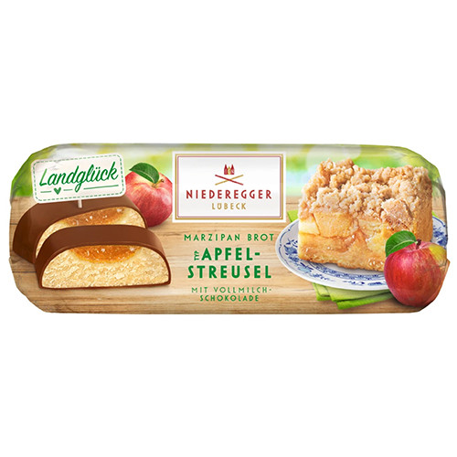 Niederegger Milk Chocolate Covered Marzipan Loaf Apple Crumble, 2.6 oz