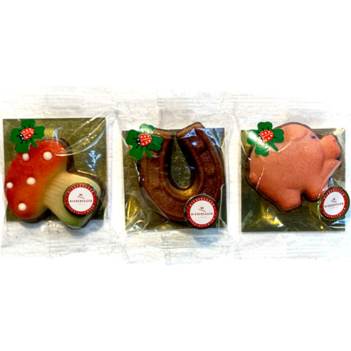Niederegger "Good Luck Charms" Marzipan Figures with Chocolate, 3 pc, 6 oz