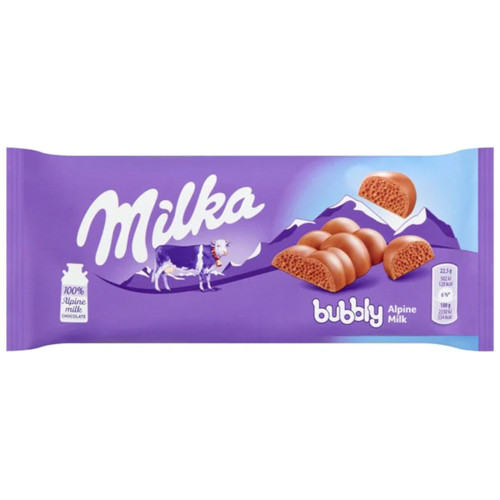 Milka Bubbly Alpine Milk Chocolate Bar 3.2 oz. - made in Germany