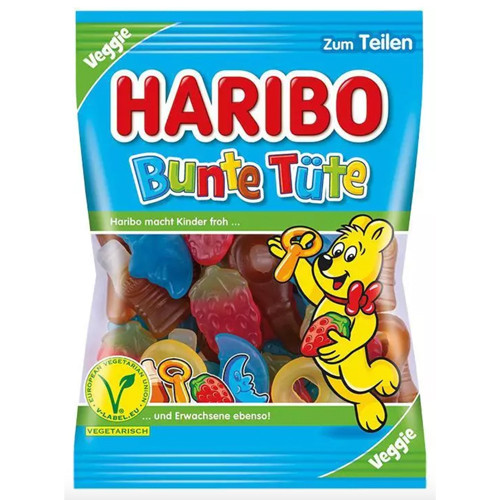 Haribo "Bunte Tüte" Colorful Gummy Candy Assortment, 175g - Made in Germany