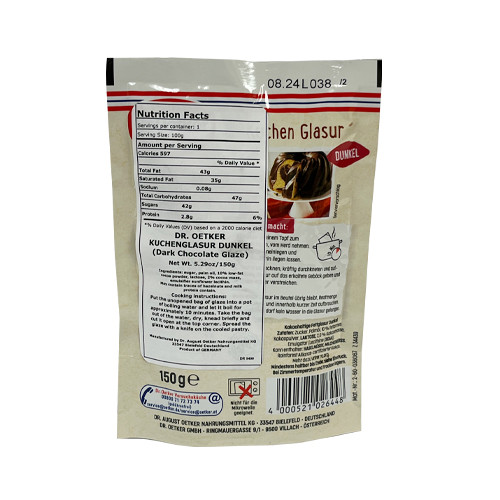 Dr. Oetker Cocoa Glaze for Cakes and Desserts 5.3 oz.