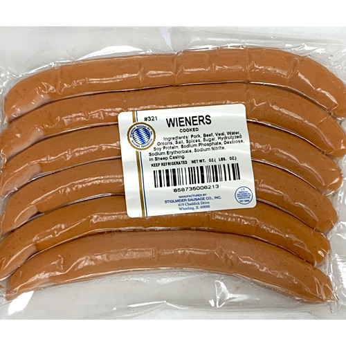 Stiglmeier "Original Wiener" Extra Large Beef and Pork Sausages.1 lbs.
