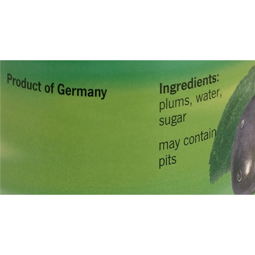 Landsberg Pitted Plum Halves in glass jar 24.5 oz.