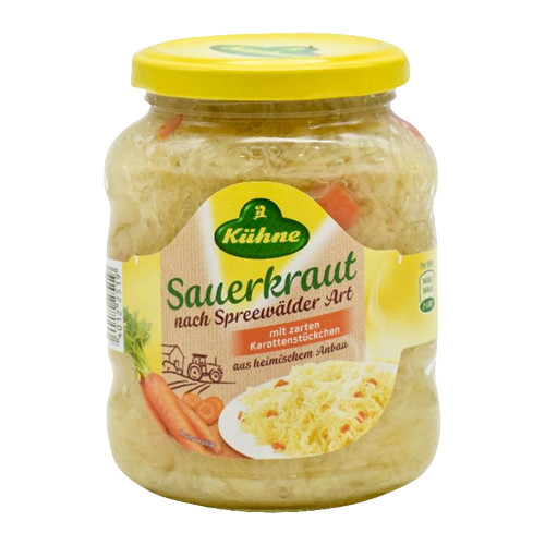 Kuehne Sauerkraut "Spreewald" with Carrots, 12.3 oz