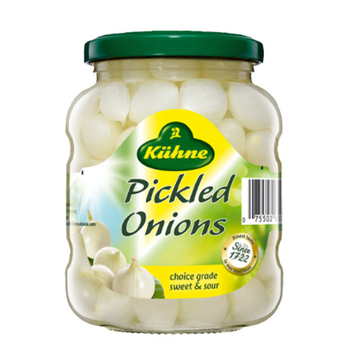 Kuehne German Silverskin Onions, pickled in vinegar, 370ml/11.64oz