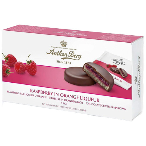 Anthon Berg Raspberry Chocolate Covered Marzipan Medallions