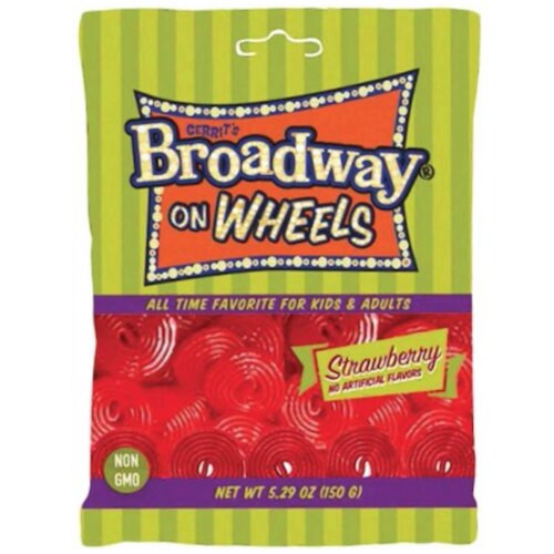 Gustaf's Italian "Broadway" Strawberry Red Licorice Wheel  in Bag - 5.29 oz.