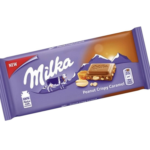 Milka Chocolate with Peanut Crispy Caramel, 3.2 oz.
