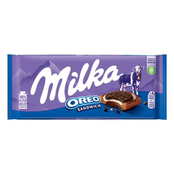 Milka Chocolate with Oreo Cookie Sandwich
