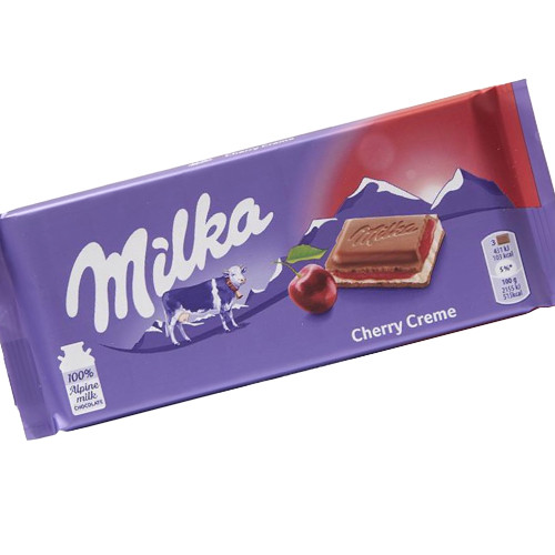 Milka Chocolate with Cherry Cream Filling, 3.2 oz.