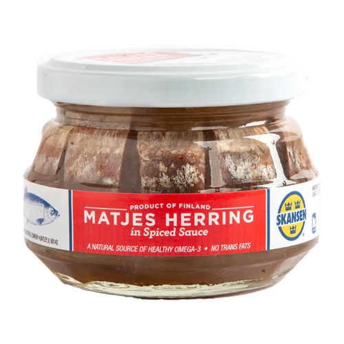 Skansen Matjes Herring in Spiced Sauce jar, 6oz