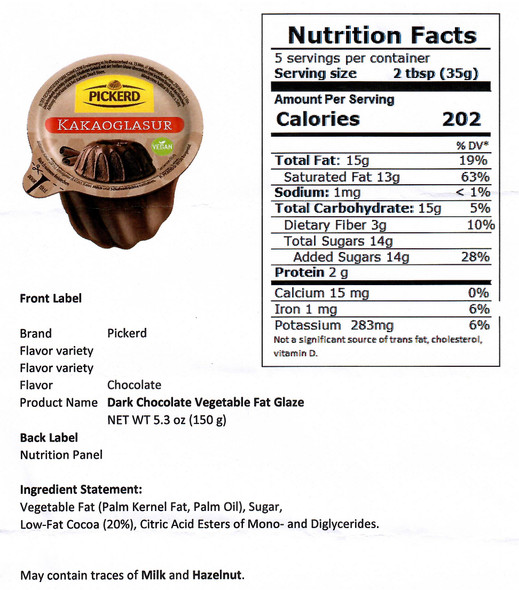 Pickerd  Chocolate Cocoa Glaze for Baking, 150g