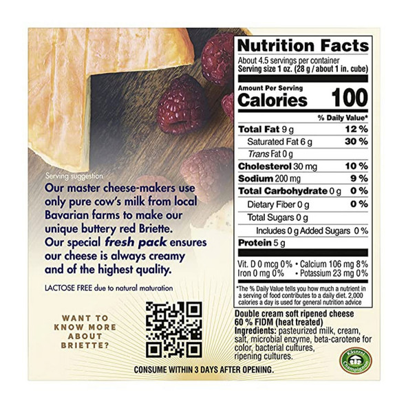 Briette "Buttery and Red" Double Cream Bavarian Brie, 4.4 oz