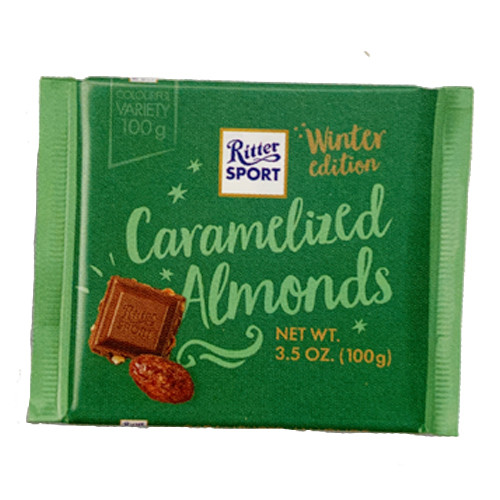Ritter Sport "Roasted Almonds" Winter Chocolate Bar, 3.5 oz