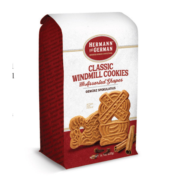 Hermann Traditional Spekulatius Windmill Cookies, Assorted Shapes, 14.1 oz