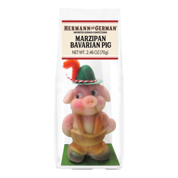 Hermann Bavarian Marzipan Pig in Lederhose, 2.5 oz