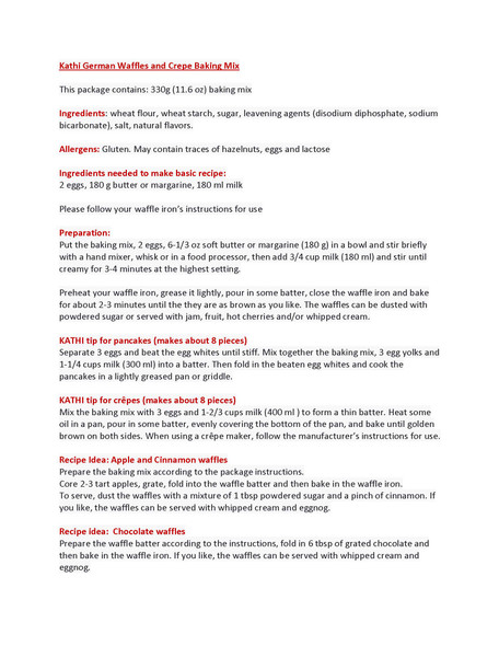 Kathi German Waffles Mix,  400g