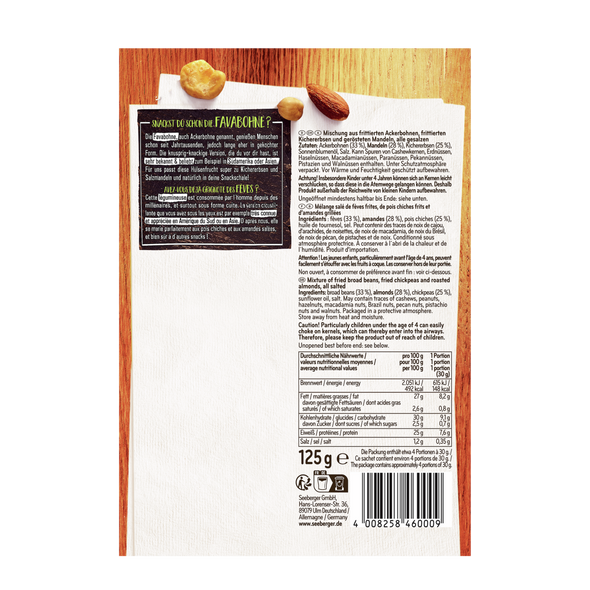 Seeberger Crunchy Fava and Chickpeas Protein Snack Mix, 150g (5.3oz)