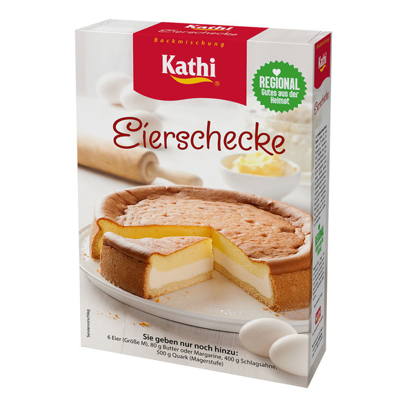 Kathi "Eierschecke" Quark Cheese Cake with Custard Topping, Baking Mix Kit, 545g