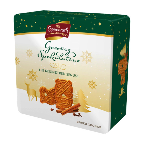 Coppenrath Traditional Spekulatius Cookies Green Holiday Tin
