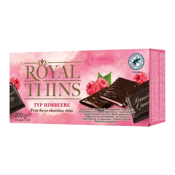 Halloren Dark Chocolate Thins with Raspberry