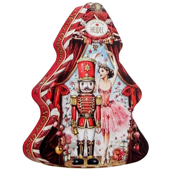 Heidel "Nutrcracker Fairy Tale" Fine Milk Chocolate Tree-Shape Fancy Tin, 3.4 oz