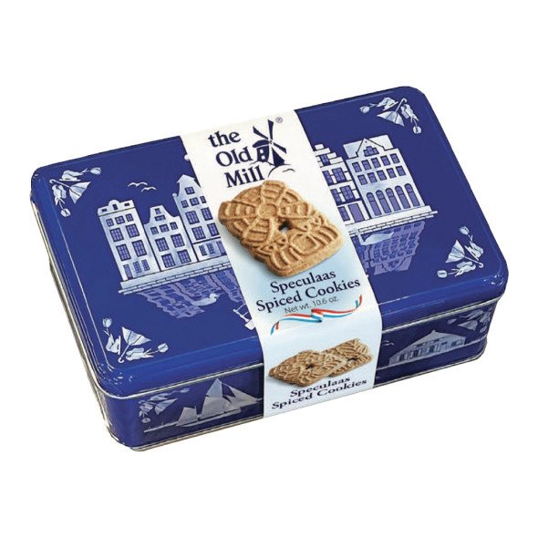 The Old Mill Speculaas Spiced Cookies in Deft Blue Tin