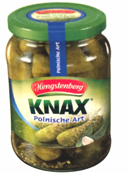Hengstenberg Knax Crunchy Gherkins Polish Style in Jar