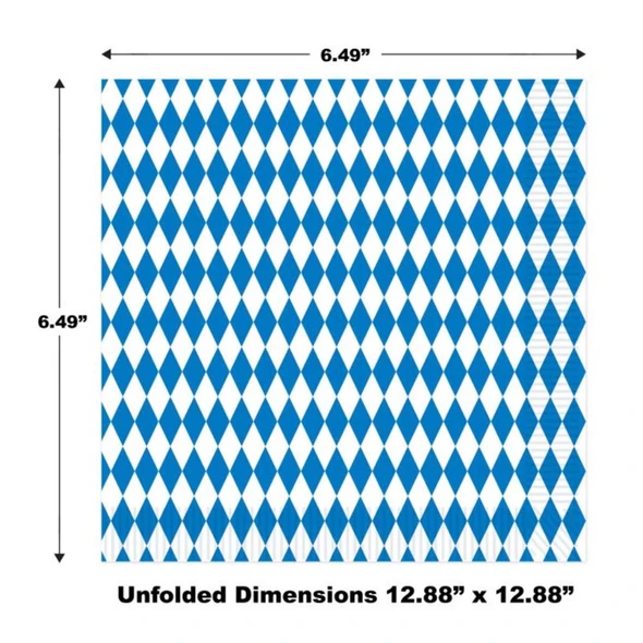 The Taste of Germany "Blue White" Bavarian Dinner Napkins (16/pkg)