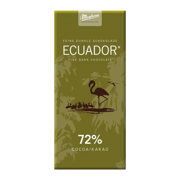 Meybona Equadorian "Nacional de Arriba" Artisanal Chocolate Bar, 72% Cocoa,100g