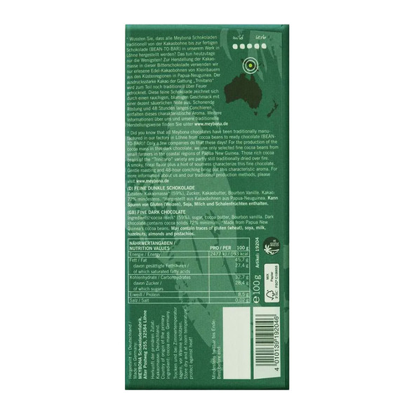 Meybona Papua New Guinea "Trinitario" Artisanal Chocolate Bar, 72% Cocoa,100g