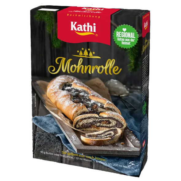 Kathi "Mohnrolle" Yeast Pastry with Poppy Seed Filling Baking Mix,  420g
