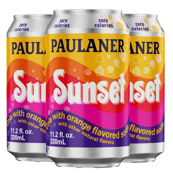 Paulaner "Sunset Zero" Calories-Free Orange-Cola Soda in Can, 11.2 oz - 4 pack
