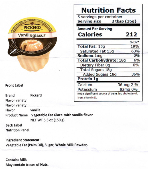 Pickerd  Vanilla Glaze for Baking, 150g - DEAL