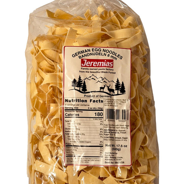 Jeremias German Egg "Bandnudeln" Broad Noodles 8mm, 500g