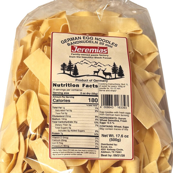Jeremias German Egg "Bandnudeln" Broad Noodles 20mm, 500g