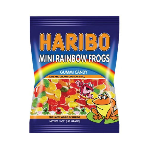 Haribo Mini Rainbow Frogs Gummies in Bag
