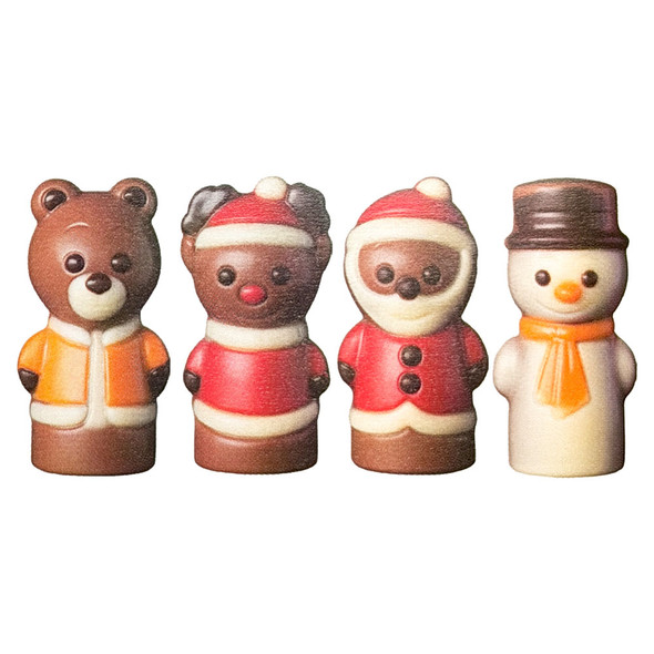 Weibler German Chocolate Christmas Figures, individually packed, solid chocolate, 1pc, .10g