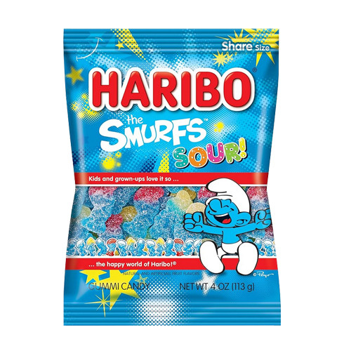 Haribo Smurf Sour Gummies in Bag