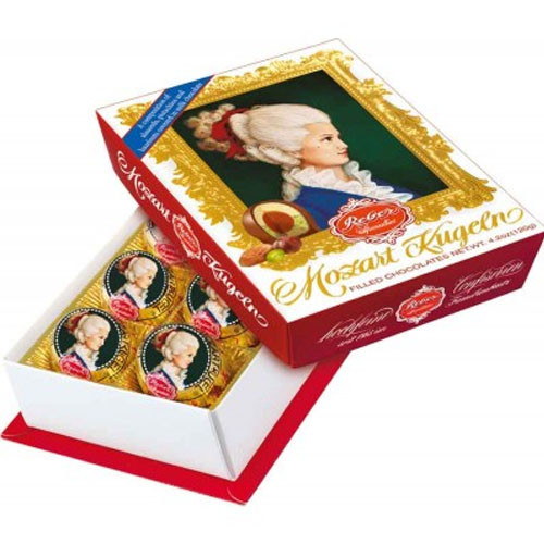 Reber Mozart Kugel in Constanze Mozart Portrait Box